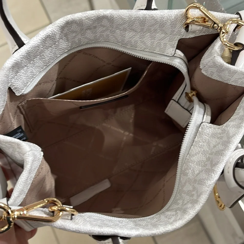 Michael Kors Mirella Small Signature Logo Shopper Top Zip Crossbody XBODY Bag MK